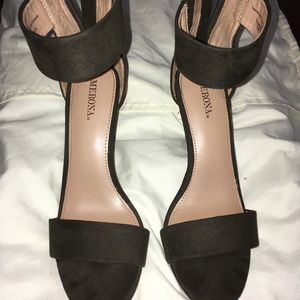 Olive green tassel heels